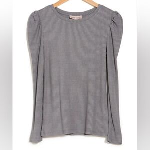NWT- Philosophy Gray Ribbed Women's Blouse